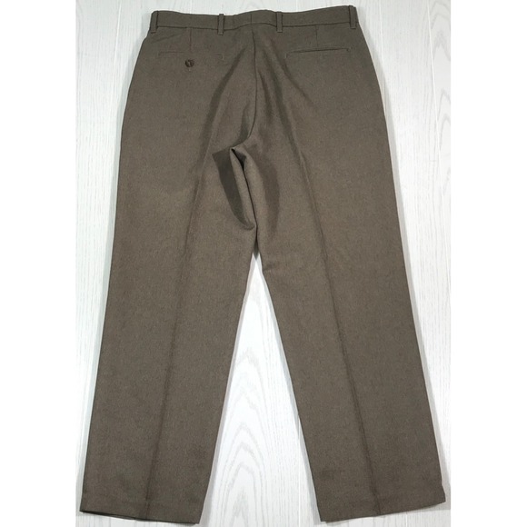 Vintage Levis Action Slacks Pants Men 36x29 Brown 100% Dacron Polyester Retro - Picture 2 of 13